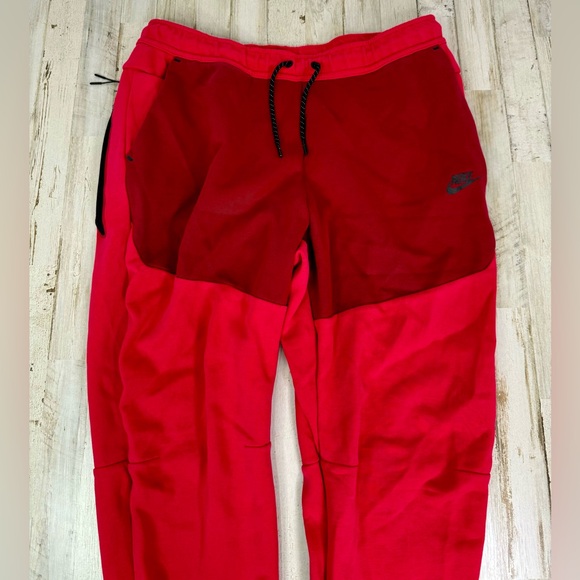 Nike Tech Fleece Jogger Pants Bright Red Men's XXL - Picture 2 of 11